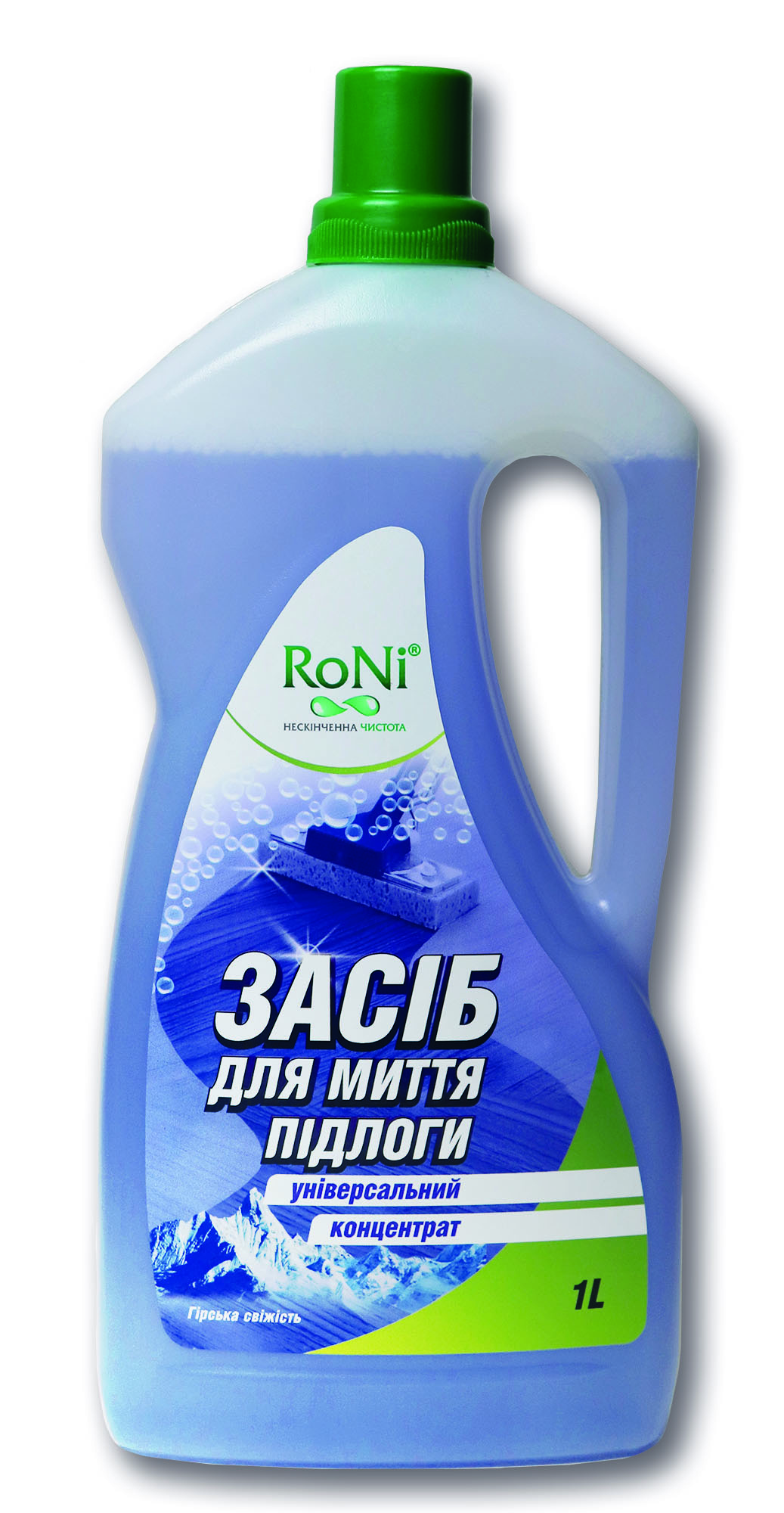 Засіб для миття підлоги ( універсальний ) "RoNi" з ароматом гірська свіжість 1л ( концентрат )